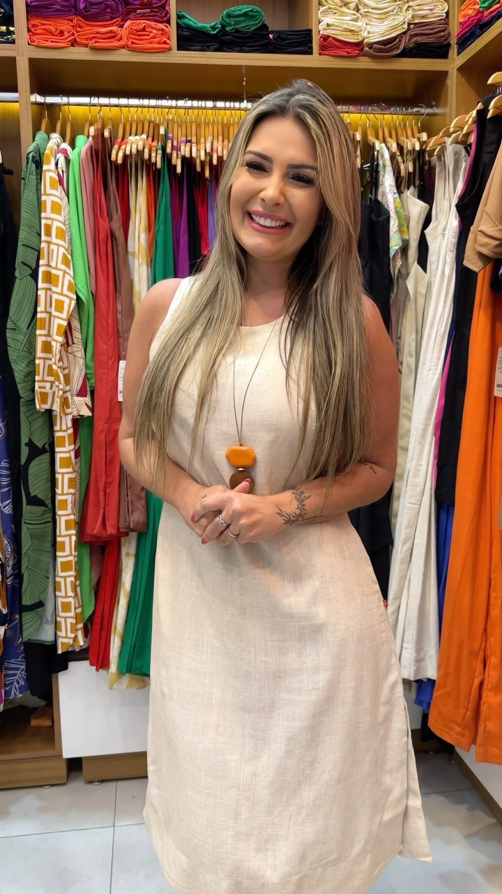 VESTIDO CAROL MIDI NUDE